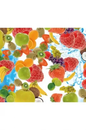 Authentique Revêtement de sol trompe l'œil effet 3D - Les fruits dans l'eau pétillante