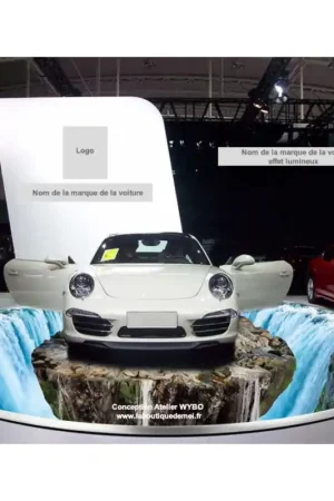 Revêtement sol trompe l'oeil 3D, conception spéciale "voiture" - Rocher sur la grande chute d'eau Retour Gratuit