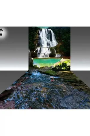 Décor combiné mur & sol - Paysage de la cascade et la rivière - Partie sol Édition Limitée
