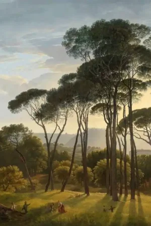 Achat Immédiat Papier Peint Panoramique Paysage italien avec pins parasols