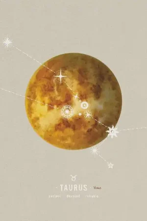 Achat Immédiat Papier peint panoramique - Planète Taureau Avec Ligne D'étoiles - Planète Taureau Avec Ligne D'étoiles