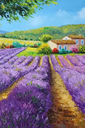 Papier Peint Panoramique Lavender under linden Réduction
