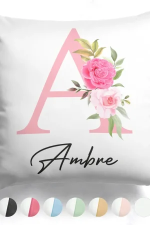 Achat Immédiat Coussin monogramme bicolore personnalisé - Lettre A