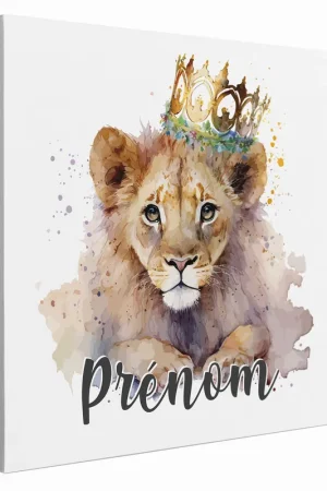 Tableau toile enfants personnalisée avec prénom - Roi lion Réduction