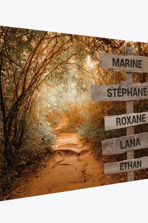 Populaire Tableau toile personnalisé avec prénoms - Chemin en forêt