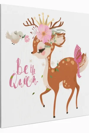 Acheter Direct Tableau toile Enfants Carré - Faon Be The Queen