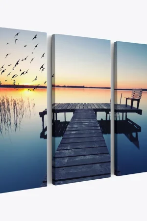 Vente Flash Tableau triptyque sur toile - Ponton