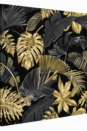 Achat Immédiat Tableau toile Carré - Feuilles palmiers