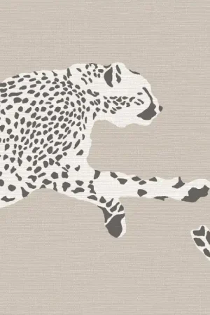 LEAPING CHEETAH GRASSCLOTH Produit De Marque