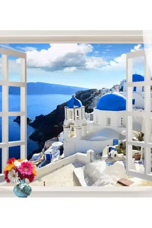 Trompe l'oeil 3D - Paysage depuis la fenêtre - La Grèce Remise