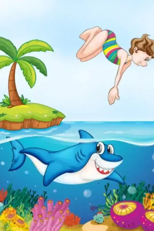 Top Vente Dessin pour enfant - Nager avec mon requin