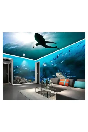 Acheter Direct Poster géant mural grand format panoramique paysage fond marin - Les requins