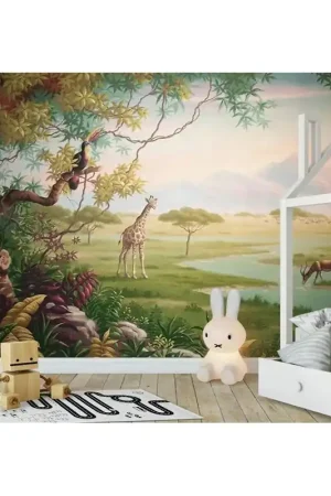Acheter Direct Papier peint d'artiste - Paysage combiné de la savane et la jungle